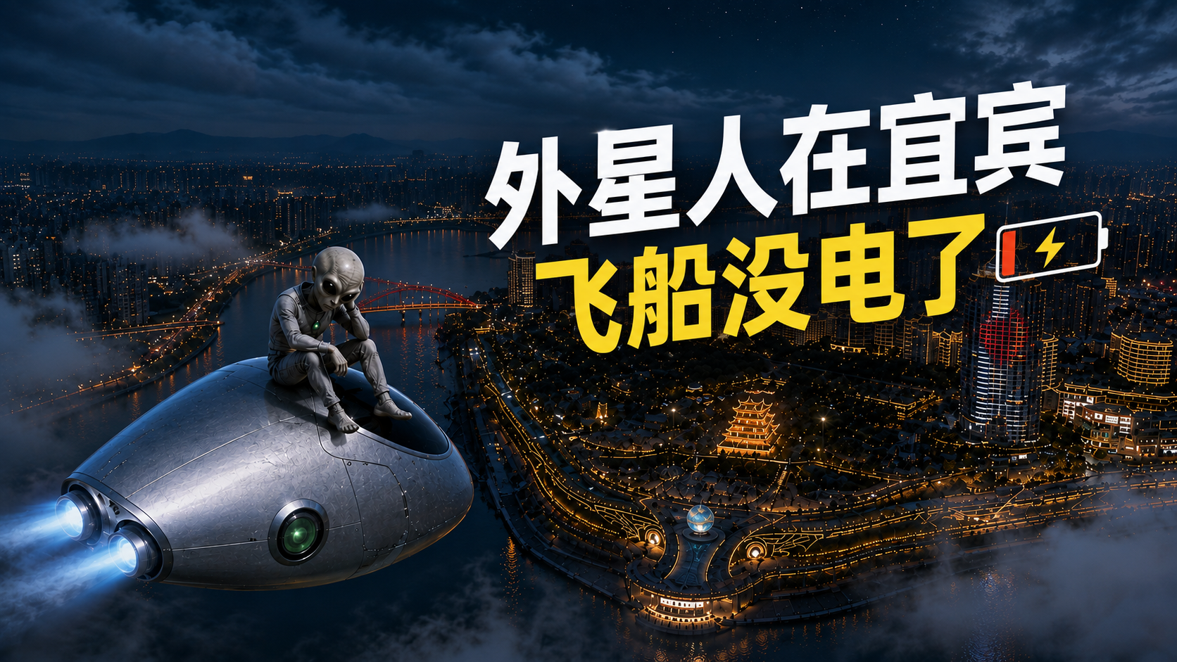 外星人在宜宾,飞船没电了