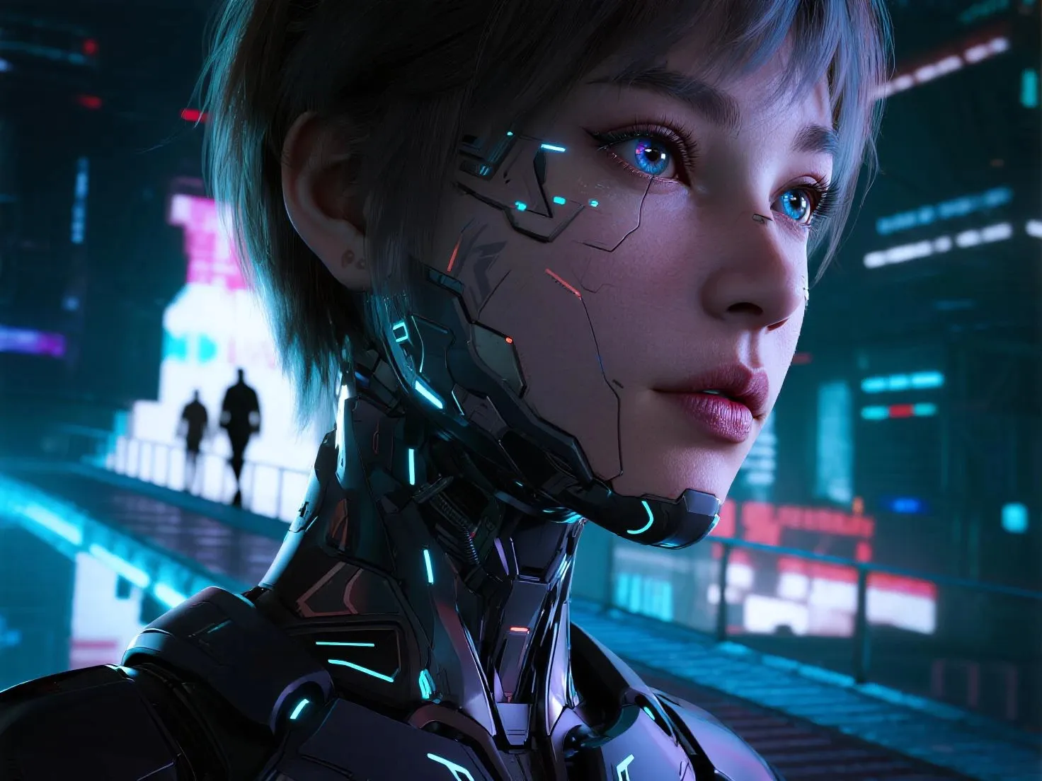 赛博朋克风格带有科幻和现实色彩