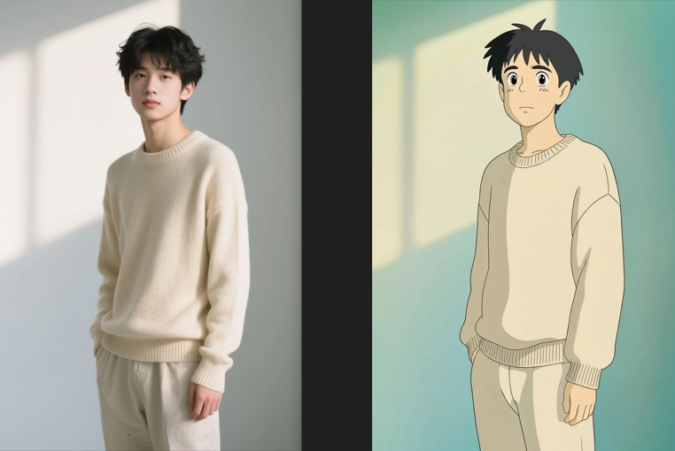 AI一键将照片转化为吉卜力风格动漫脸