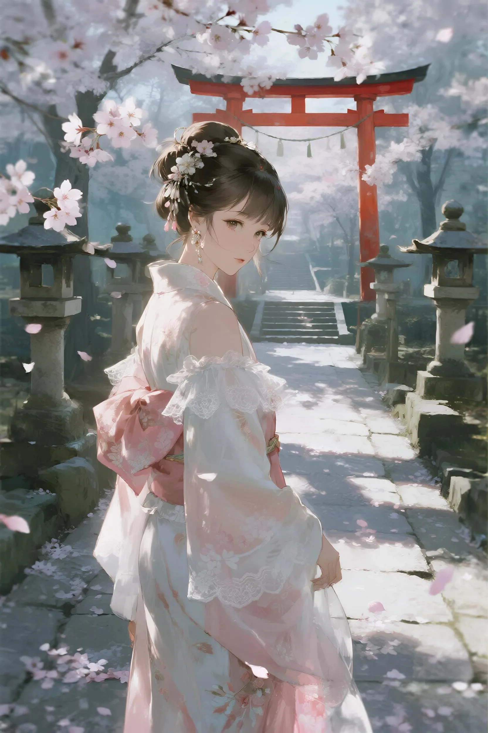 和服通常和樱花搭配